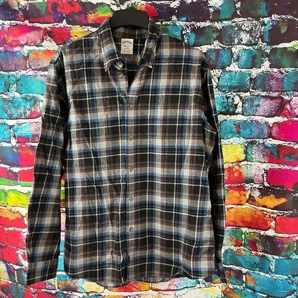 Brooks Brothers Regent Fit Lightweight Cotton Flannel Button Down Shirt Large - Picture 1 of 5